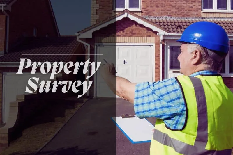Property Survey: A surveyor working on the property survey for a home buyer